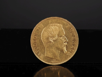 Vente aux enchères Pièce de 50 Francs or, Napoléon III Empereur, 1857-A.  FRAIS ACHETEURS