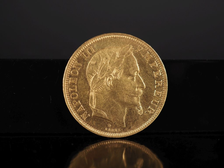 Pièce de 50 Francs or, Napoléon III Empereur, 1862-BB. FRAIS ACHETEURS