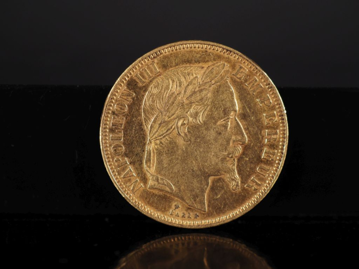 Pièce de 50 Francs or, Napoléon III Empereur, 1866-A. FRAIS ACHETEURS 