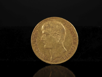 Vente aux enchères Pièce de 40 Francs or, Bonaparte Premier Consul, An 12-A. FRAIS ACHETE