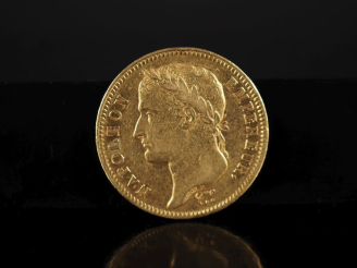 Vente aux enchères Pièce de 40 Francs or, Napoléon Empereur, 1808-A.  FRAIS ACHETEURS 10%