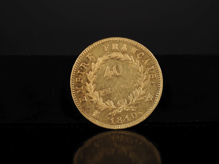 Pièce de 40 Francs or, Napoléon Empereur, 1810-W. FRAIS ACHETEURS 10% 