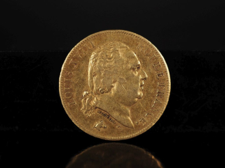 Vente aux enchères Pièce de 40 Francs or, Louis XVIII, Roi des Français, 1818-W (Lille). 