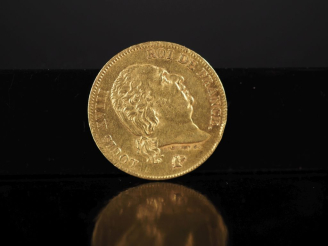 Vente aux enchères Pièce de 40 Francs or, Louis XVIII, Roi des Français, 1818-W. FRAIS AC