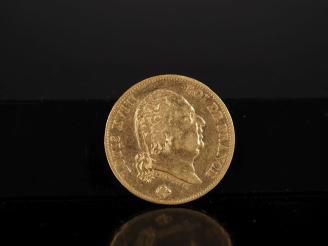 Vente aux enchères Pièce de 40 Francs or, Louis XVIII, Roi des Français, 1824-A. FRAIS AC