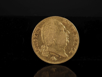 Vente aux enchères Pièce de 20 Francs or, Louis XVIII, Roi de France, 1824-W. FRAIS ACHET