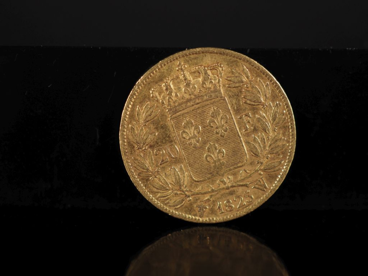 Pièce de 20 Francs or, Charles X, Roi de France, 1825-W. FRAIS ACHETEU