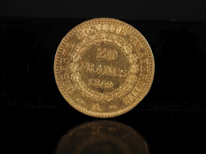 Pièce de 20 Francs or, République Française, 1849-A. FRAIS ACHETEURS 1