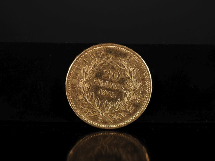 Pièce de 20 Francs or, Napoléon III Empereur 1853-A. FRAIS ACHETEURS 1