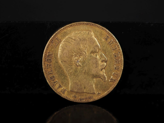Vente aux enchères Pièce de 20 Francs or, 1855-D. FRAIS ACHETEURS 10% HT.
