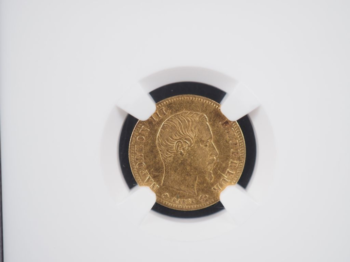 Pièce de 5 Francs or, Napoléon III Empereur, 1858-BB. FRAIS ACHETEURS 