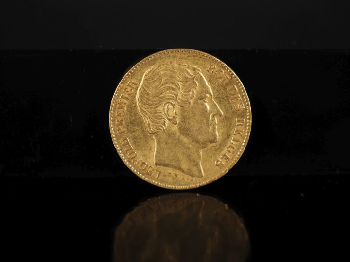 Pièce de 20 Francs or belge, Leopold Premier, 1865. FRAIS ACHETEURS 10