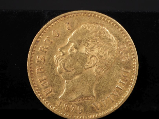 Vente aux enchères Une pièce de 20 Lire, Umberto I, 1879. FRAIS ACHETEURS 10% HT.