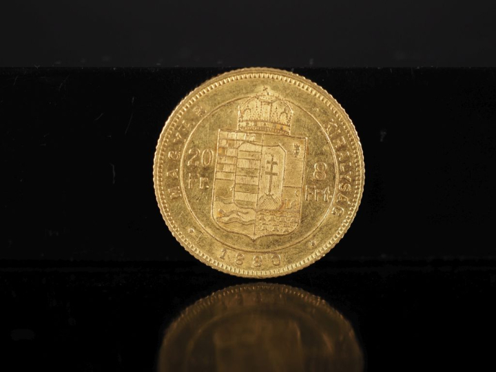 Pièce de 20 Francs/8 Forint or, François-Joseph I, 1880. FRAIS ACHETEU
