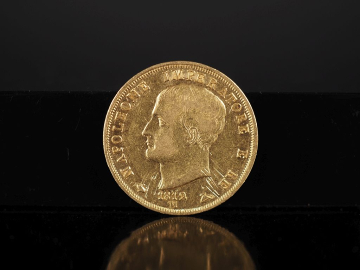 Pièce de 40 Lire or, Napoleone Imperatore, 1812-M. FRAIS ACHETEURS 10%