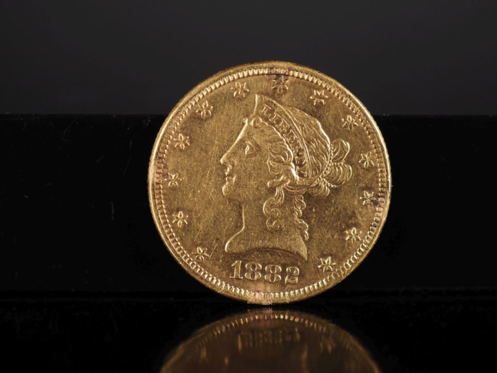 Pièce de 10 Dollars or, 1882.  FRAIS ACHETEURS 10% HT.