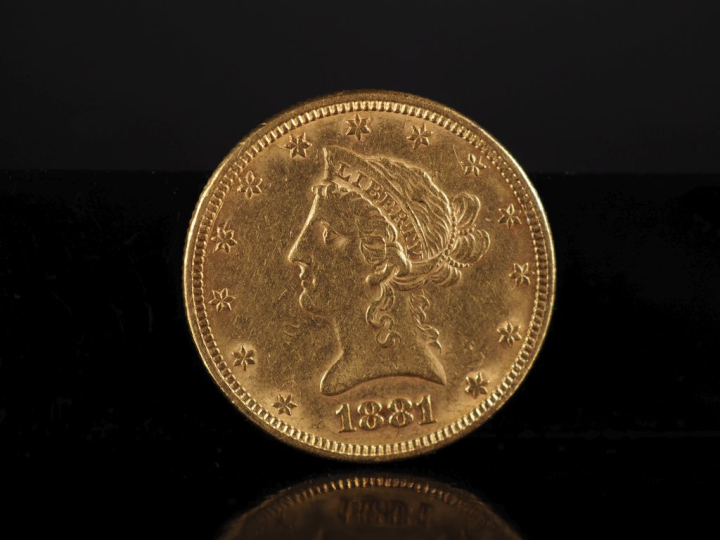 Pièce de 10 Dollars, or 1881. FRAIS ACHETEURS 10% HT.