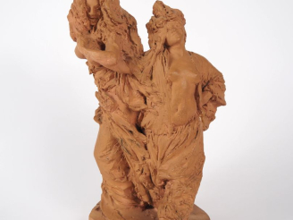 Vente aux enchères Théodore RIVIERE. (attribué à) "les pochardes" Groupe en platre patiné