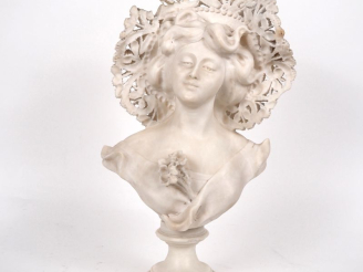Vente aux enchères CIPRIANI.  "Flore" Sculpture en albatre (petits accidents) H. avec le 