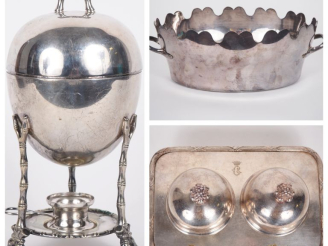 Vente aux enchères Oeufrier anglais en métal argenté une verrière de style Louis XV en mé