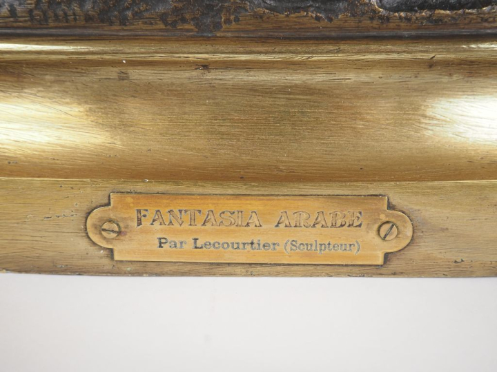 Prosper LECOURTIER. (d'après) "Fantasia arabe" Important groupe en bro