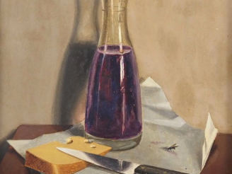 Vente aux enchères Nicklaus STOECKLIN.    "Nostrano" (Tessin 1949). Huile sur isorel.  Si