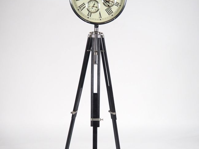 Horloge sur trépied "World time" London New York Hong kong Tokyo  Diam