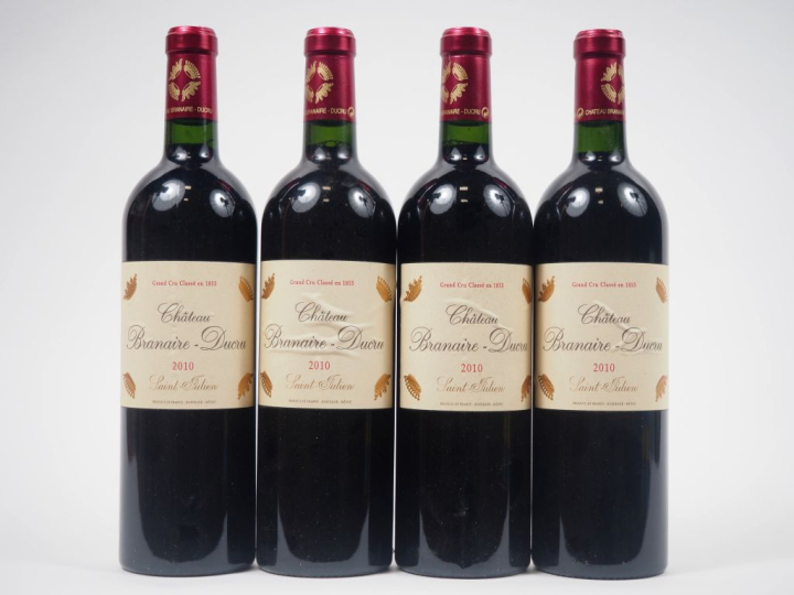4 BOUTEILLES CHÂTEAU BRANAIRE DUCRU GCC ST JULIEN - 2010 - ÉTIQUETTES 