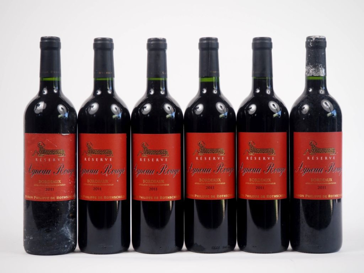 6 BOUTEILLES AGNEAU ROUGE "RÉSERVE" BARON DE PHILIPPE DE ROTHSCHILD BO