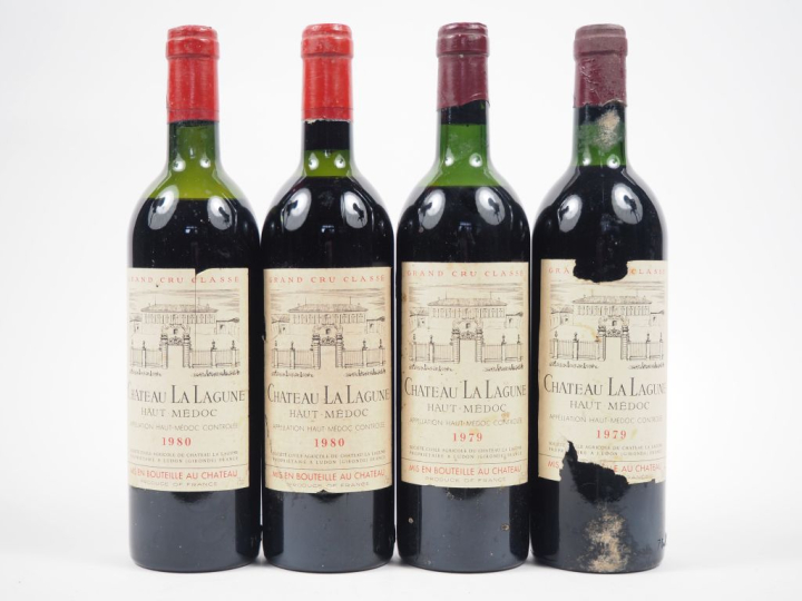 4 BOUTEILLES CHÂTEAU LA LAGUNE GCC HAUT MÉDOC : 2 DE 1979 1 BG/1 MEP/1