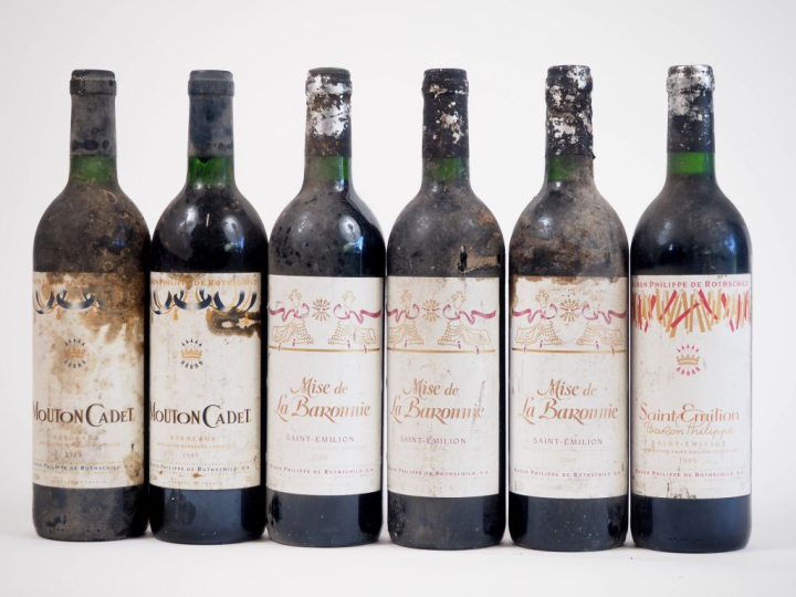 6 BOUTEILLES : 3 MISE DE LA BARONNIE ST ÉMILION 2000 - 1 ST ÉMILION 19