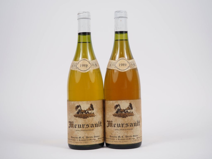2 BOUTEILLES MEURSAULT DOMAINE M.C. DERATS DUMAY - 1989