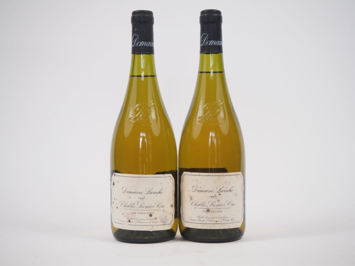 2 BOUTEILLES CHABLIS 1er CRU "LES VAILLONS" DOMAINE LAROCHE - 1993 - 1
