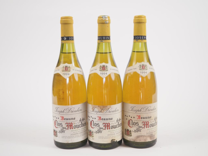 3 BOUTEILLES BEAUNE "CLOS DES MOUCHES" JOSEPH DROUHIN - 1994 - 2 ET/1 