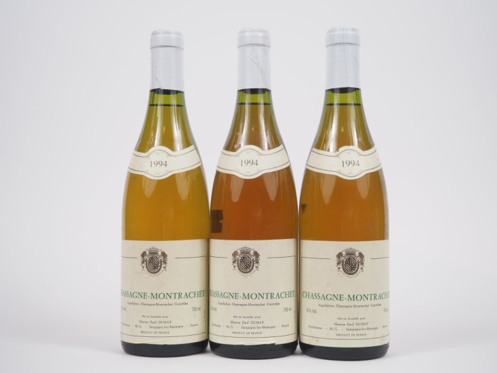 3 BOUTEILLES CHASSAGNE MONTRACHET MAISON PAUL DUMAY - 1994