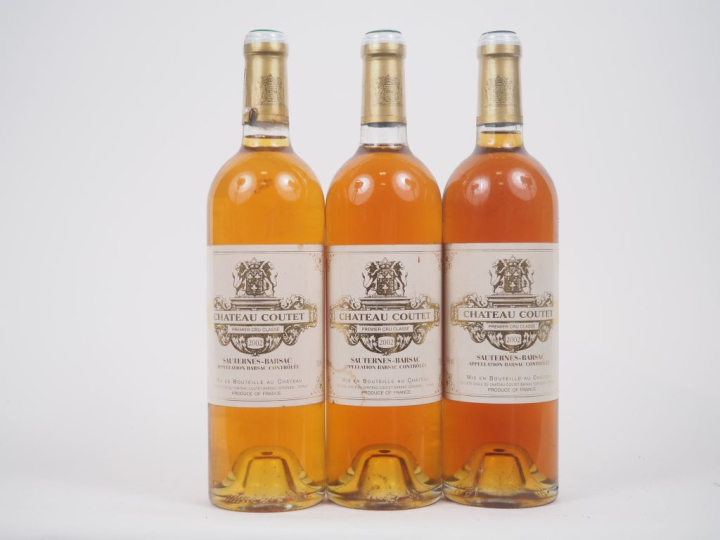 3 BOUTEILLES CHÂTEAU COUTET 1er CC SAUTERNES - 2002 - 1 ET