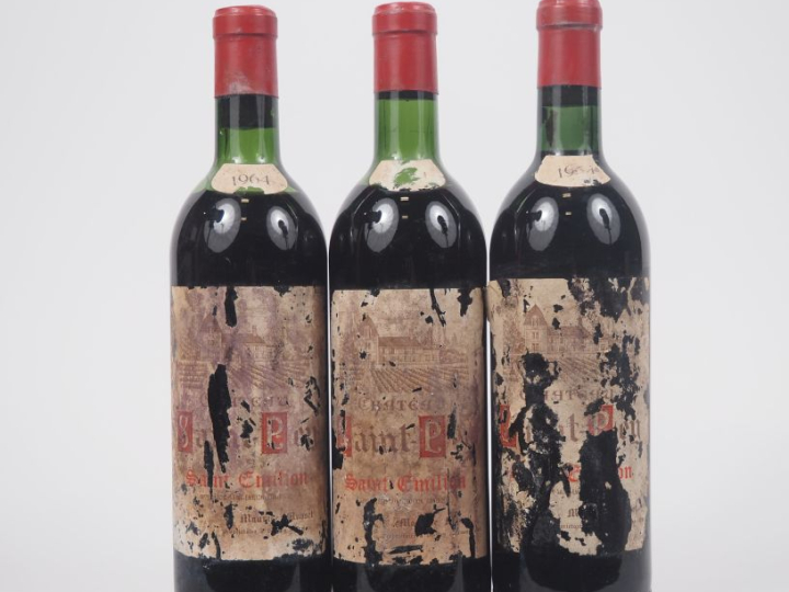 3 BOUTEILLES CHÂTEAU SAINT PEY ST ÉMILION - 1964 - 1 PRÉSUMÉE/2 MEP/ET