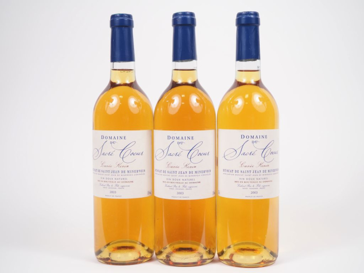 3 BOUTEILLES MUSCAT ST JEAN DE MINERVOIS DOMAINE DU SACRÉ CŒUR "CUVÉE 