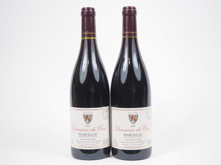 2 BOUTEILLES MARCILLAC DOMAINE DU CROS "CUVÉE VIEILLES VIGNES" - 2003