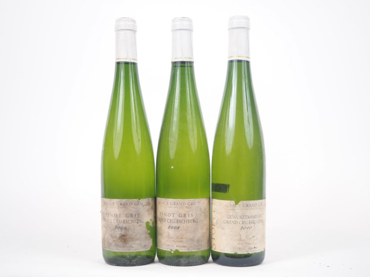 3 BOUTEILLES GC EICHBERG ANTOINE STOFFEL : 2 PINOT GRIS - 2008 - EA / 