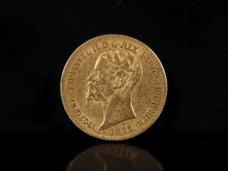 Vente aux enchères Pièce de 20 Lire or, Victor Emmanuel II, 1859. FRAIS ACHETEURS 10% HT.