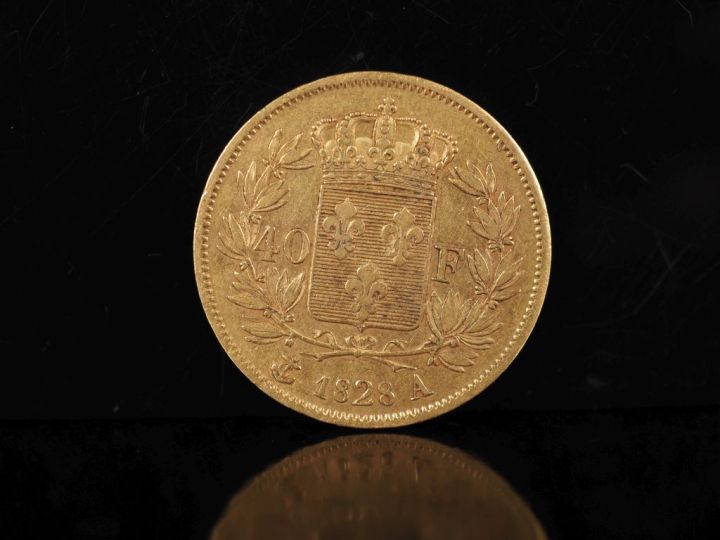 Pièce de 40 Francs or, 1828-A.  FRAIS ACHETEURS 10% HT.