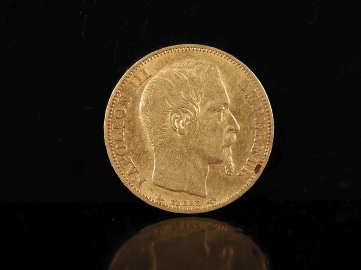 Pièce de 20 Francs or, 1853-A. FRAIS ACHETEURS 10% HT.