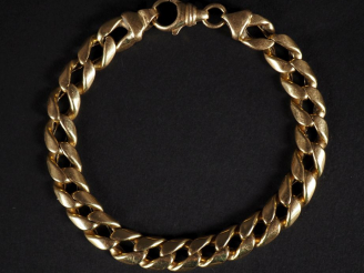 Vente aux enchères Bracelet souple en or jaune 750, maille gourmette.  Long. 19,5 cm Poid