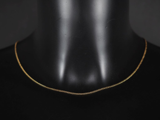 Vente aux enchères Chaine en or jaune 750, maille gourmette.  Long. 49,8 cm Poids. 3,13 g