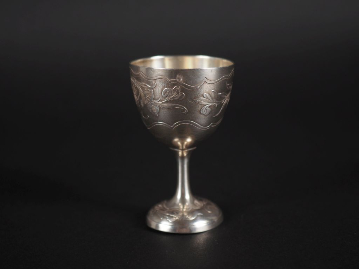 Coquetier de style Art Nouveau en argent 925, poinçon Minerve, à décor