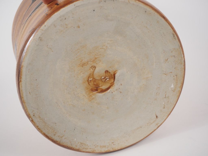 Poterie de La Colombe.  Pied de lampe en grès  Signé H. 42 cm