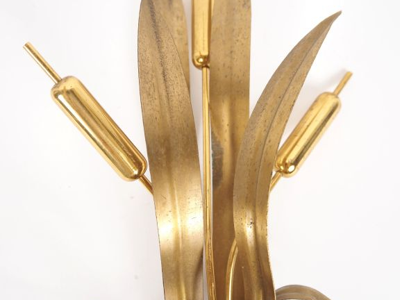Plafonnier en laiton.  Diam. 26 cm  On y joint une applique double en 
