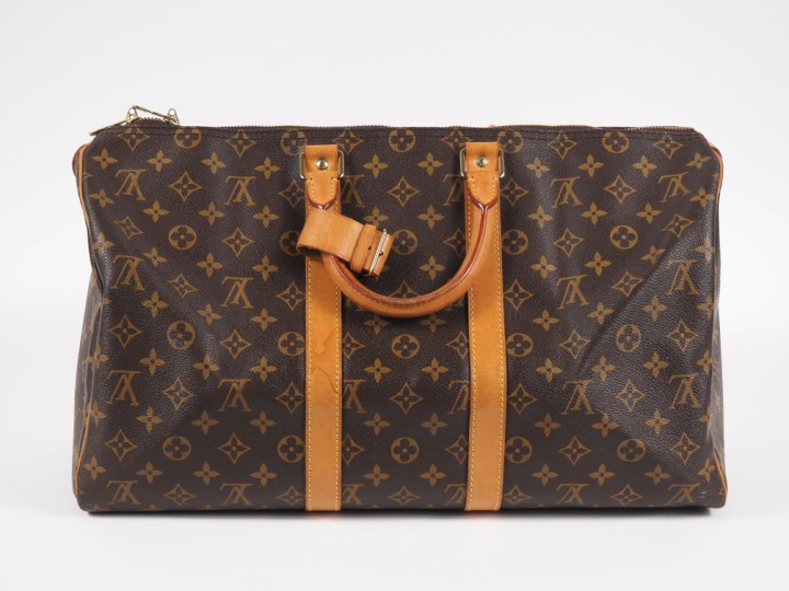 Louis VUITTON, Keepall 45 Sac en toile enduite monogrammée et cuir nat