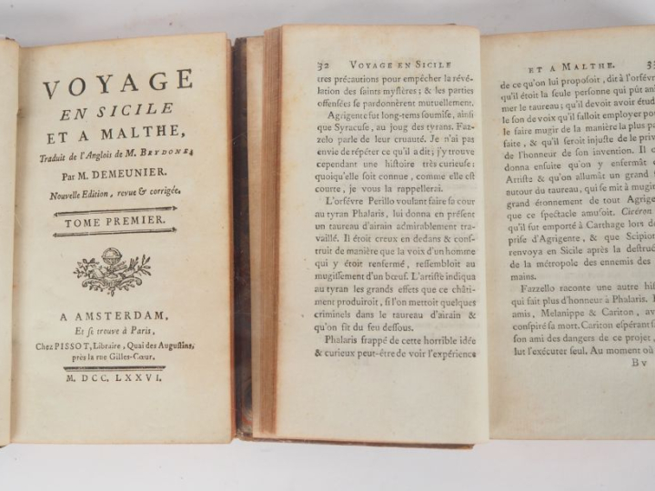 BRYDONE (Patrick). VOYAGE EN SICILE ET À MALTHE. Amsterdam [et] Paris,